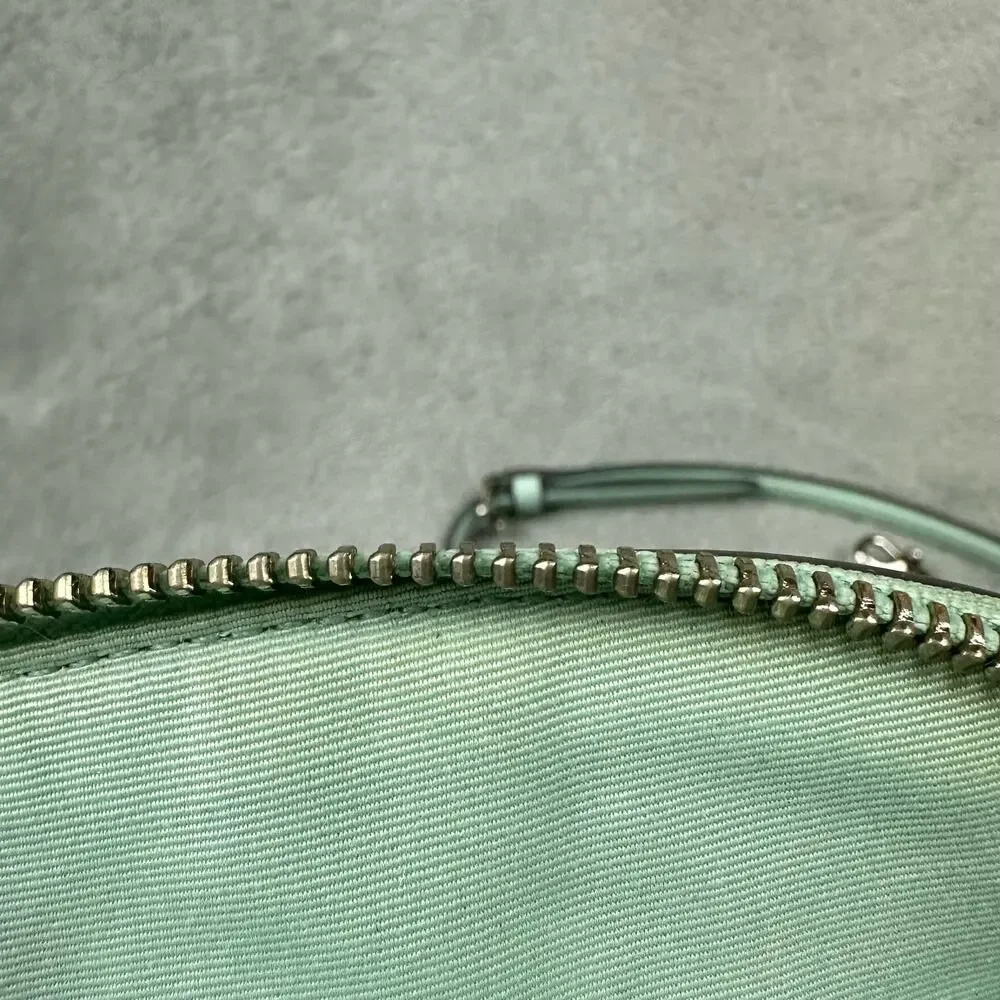 Coach Seaglass Mint Green Studded Sierra Satchel Bag With Crossbody Strap‎